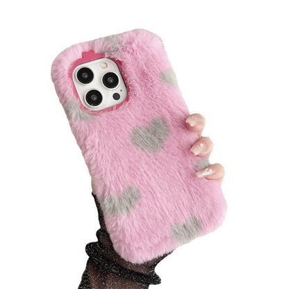 Fuzzy Plush Loving Heart Phone Case