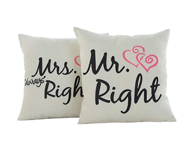 Linen valentine couple hugging pillowcase