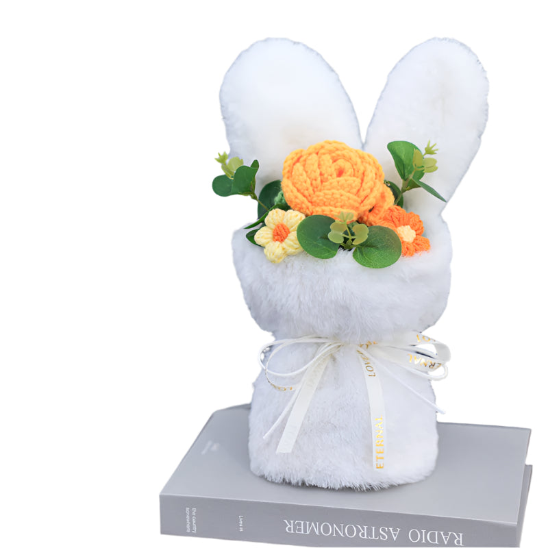 Cute Rabbit Ears Small Bouquet Gift Box Mother's Day Birthday Gift Sunflower Woolen Flowers