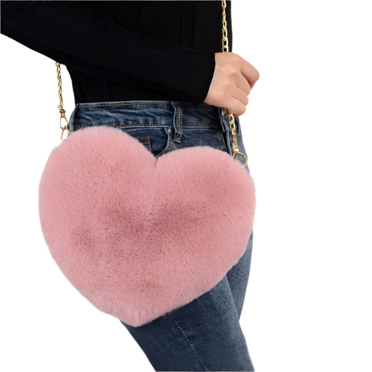 Plush Love Bags For Women Chain Shoulder Bags Valentine's Day Party Bag