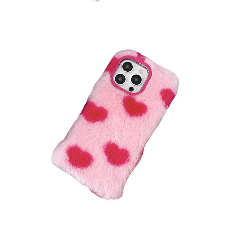 Fuzzy Plush Loving Heart Phone Case