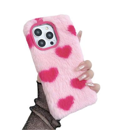 Fuzzy Plush Loving Heart Phone Case