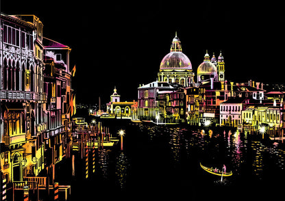 City night scratch painting