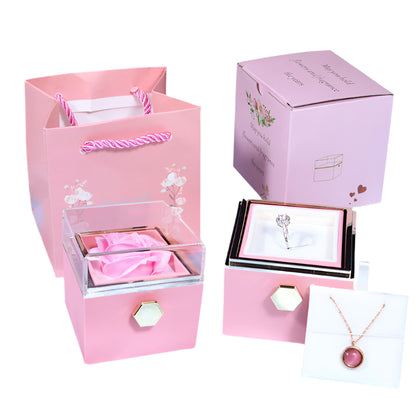 Rotating Soap Flower Rose Gift Box Creative Rotating Rose Jewelry Packaging Box Valentine's Day Gift For Women