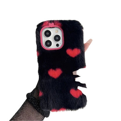 Fuzzy Plush Loving Heart Phone Case