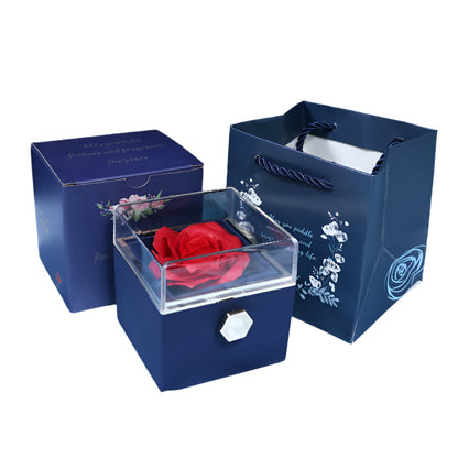 Rotating Soap Flower Rose Gift Box Creative Rotating Rose Jewelry Packaging Box Valentine's Day Gift For Women