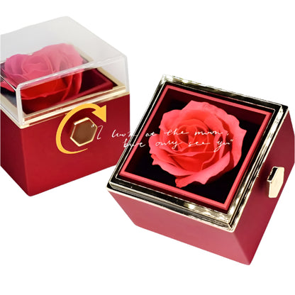 Rotating Soap Flower Rose Gift Box Creative Rotating Rose Jewelry Packaging Box Valentine's Day Gift For Women