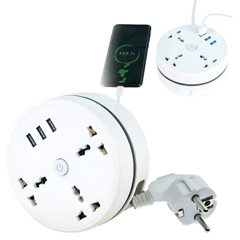 EU Plug AC Outlet Smart Home Power Strip – Multipurpose Electrical Extension Cord with USB Ports & Fast Charging